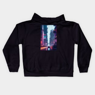 Abstract Cyberpunk City Kids Hoodie